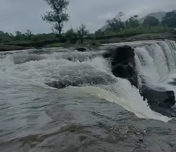 rainy waterfall